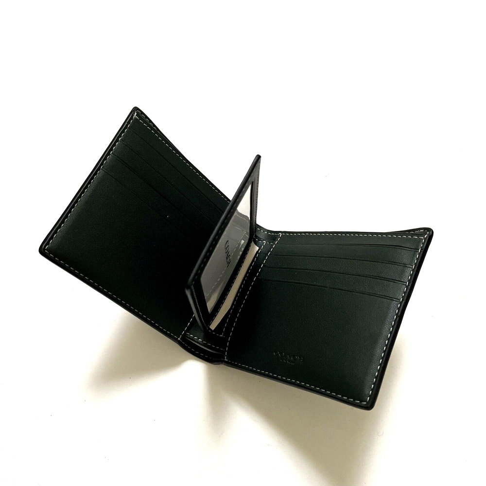 Coach 3-in-1 Signature Canvas Wallet Green Monogram Removable Insert NWT $180 - Picture 9 of 9